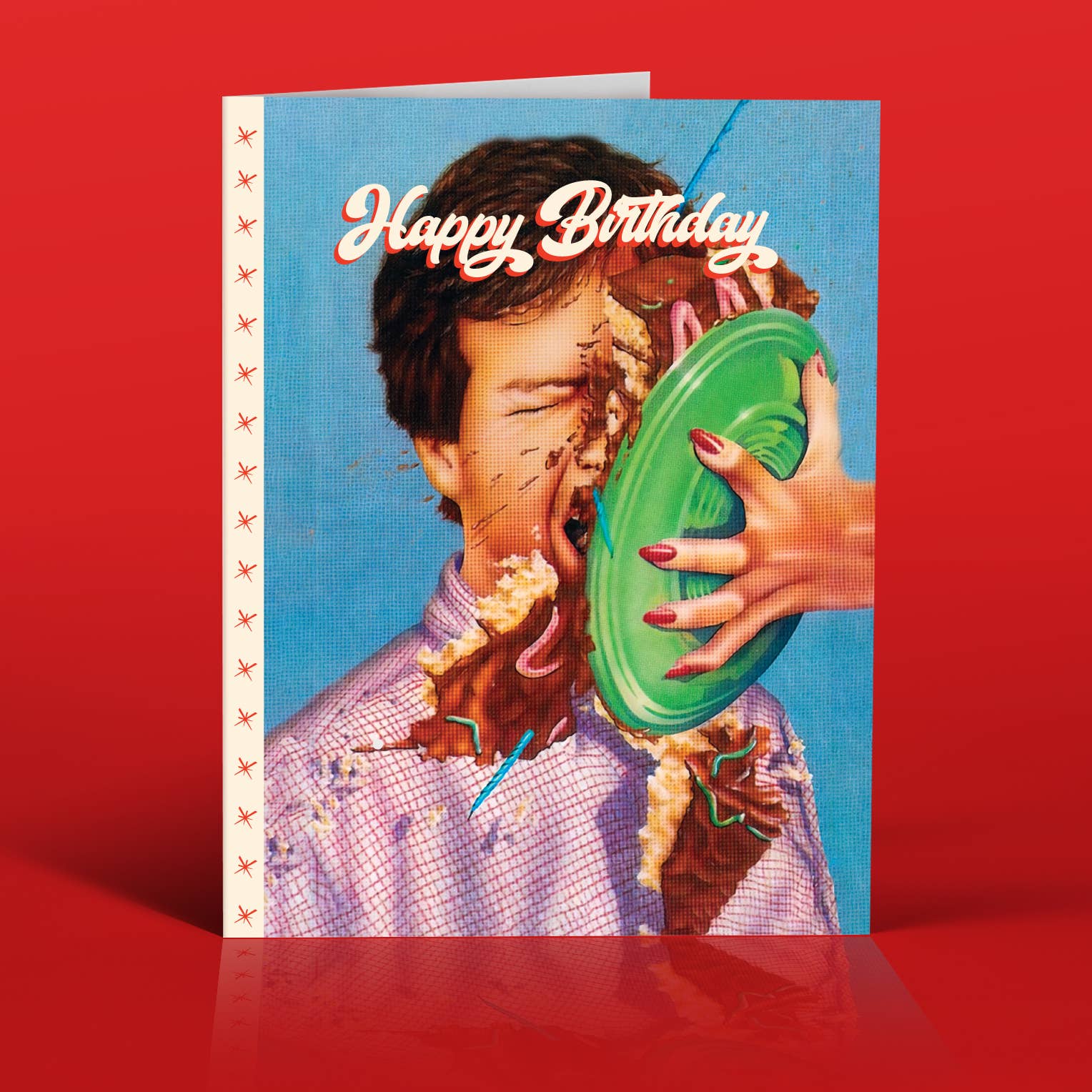 CAKE IN THE FACE MAN Birthday Card