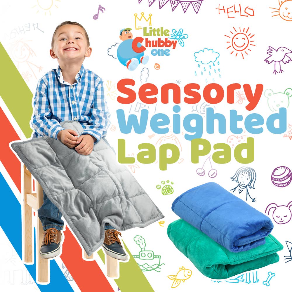 Sensory Weighted Lap Pad - Heavy Blanket - 7 Lbs - 19" x 22" - Teal