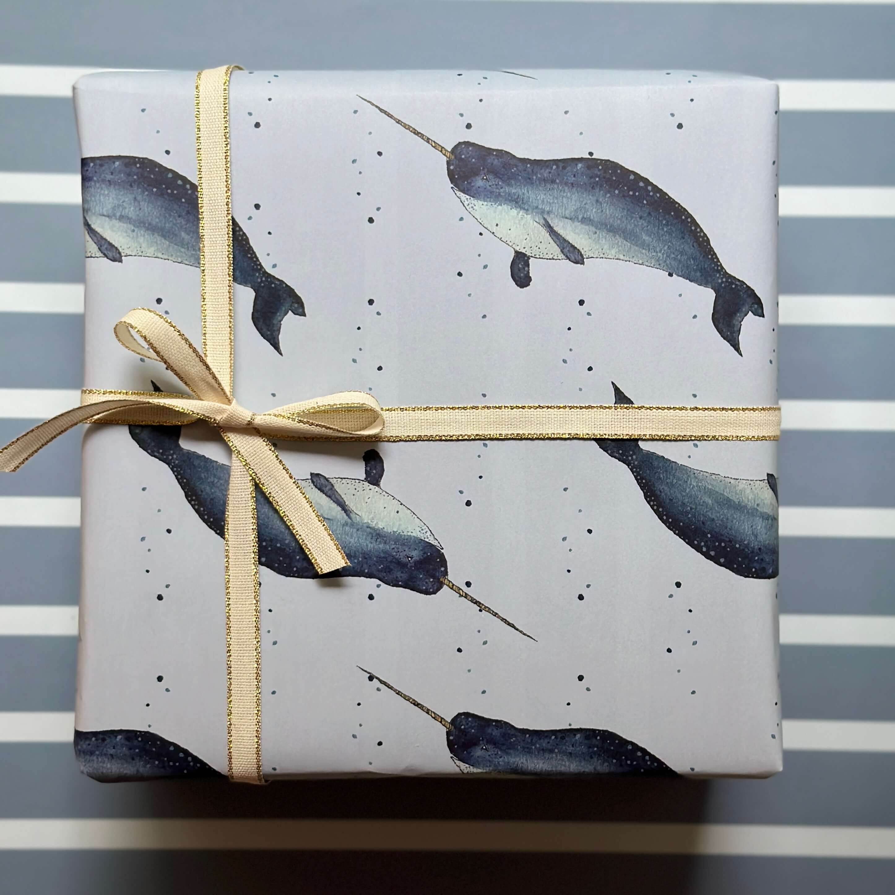 Narwhal Double-Sided Wrapping Paper - 3 Sheets (20x29in)