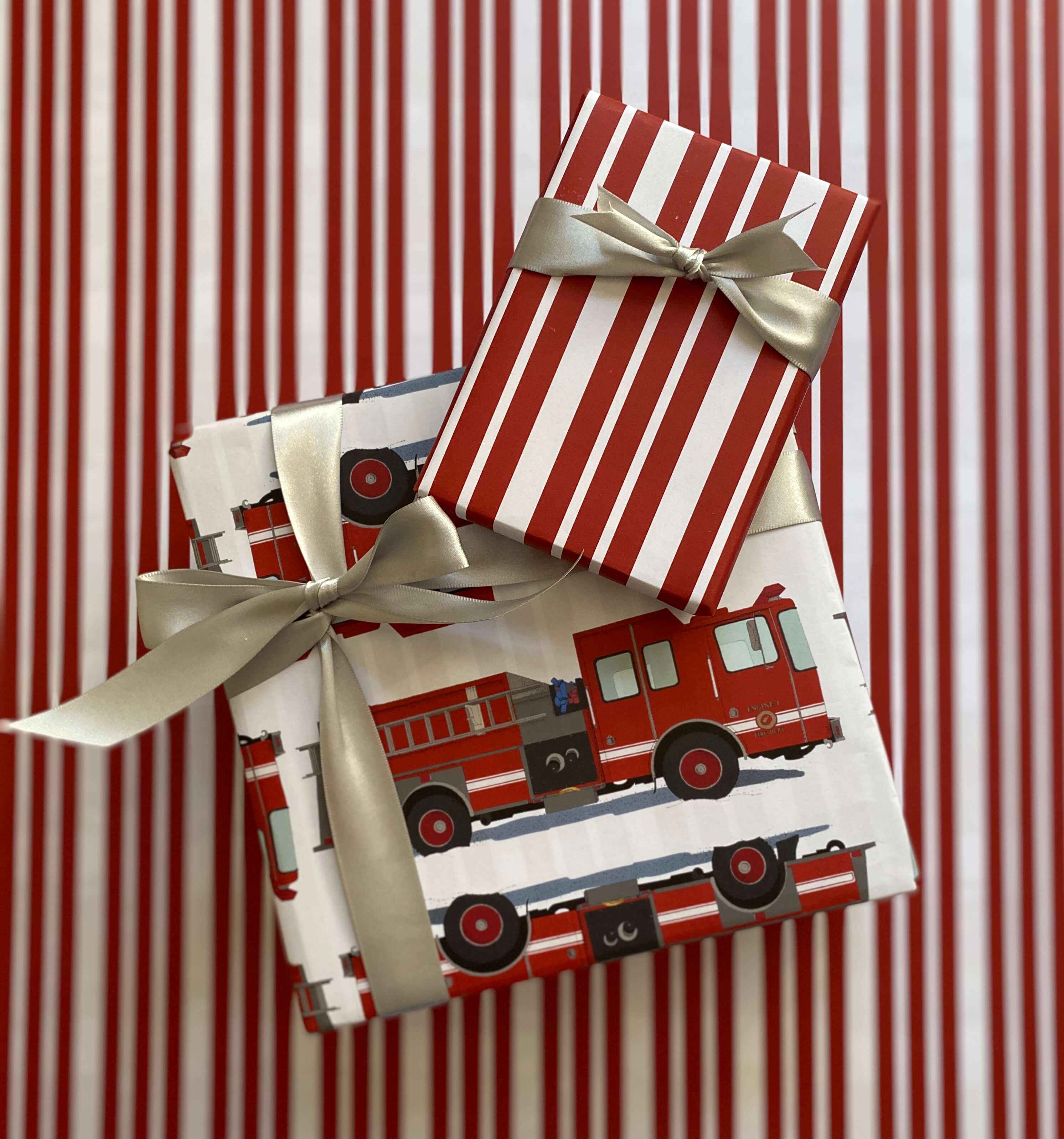 Fire Truck Double-Sided Wrapping Paper - 3 Sheets (20x29 in. each)