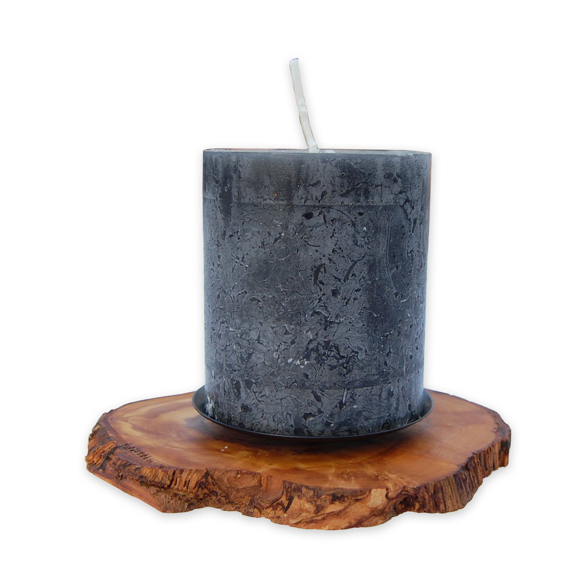 Olive Wood Single Candle Holder