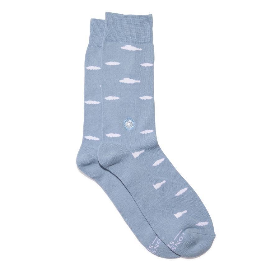 Socks that Support Mental Health (Floating Clouds): Medium
