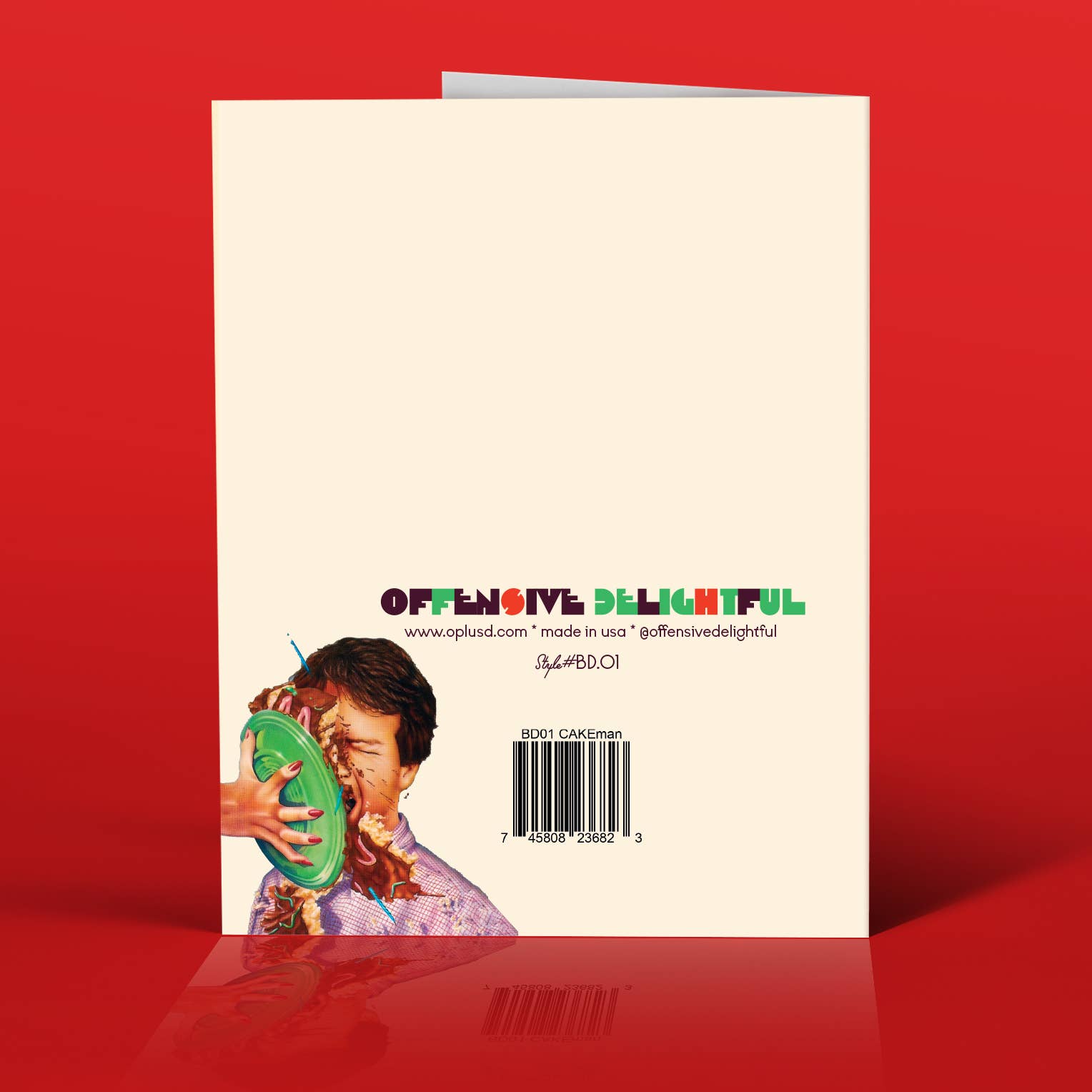 CAKE IN THE FACE MAN Birthday Card