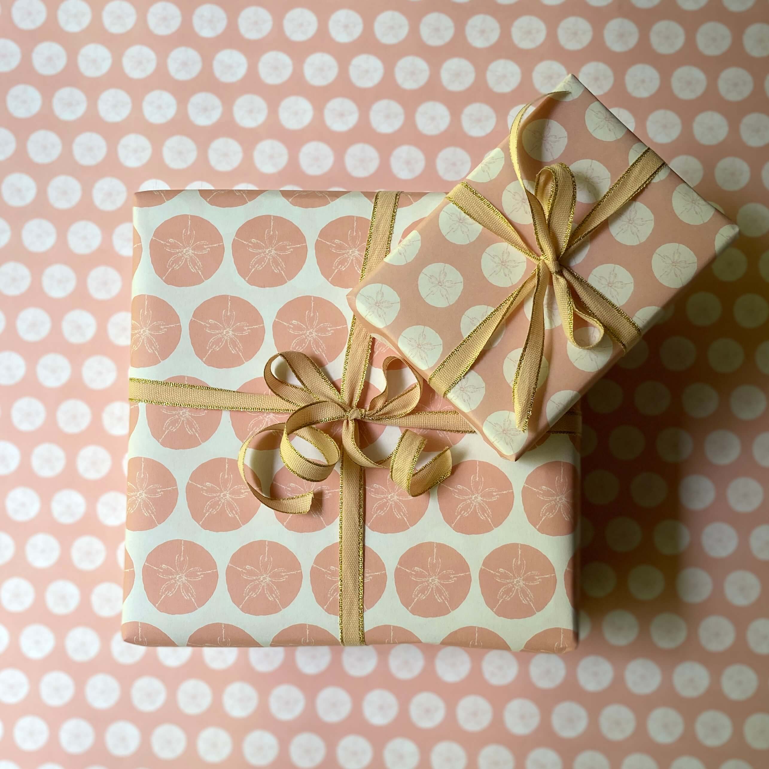 Sand Dollar Double-Sided Wrapping Paper - Pink: 3 Sheets (20x29 in. each)