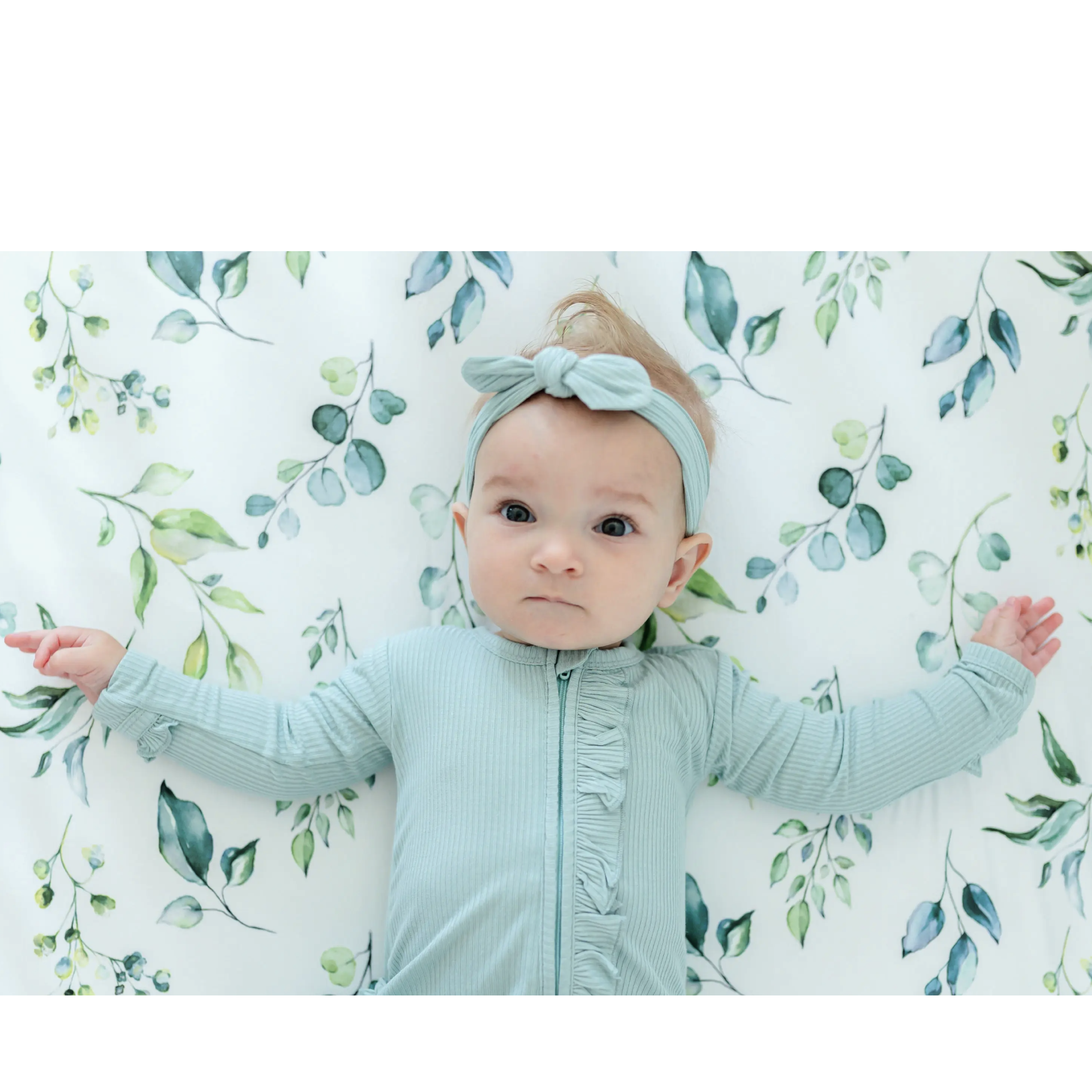Standard Size Fitted Crib Sheet - Eucalyptus