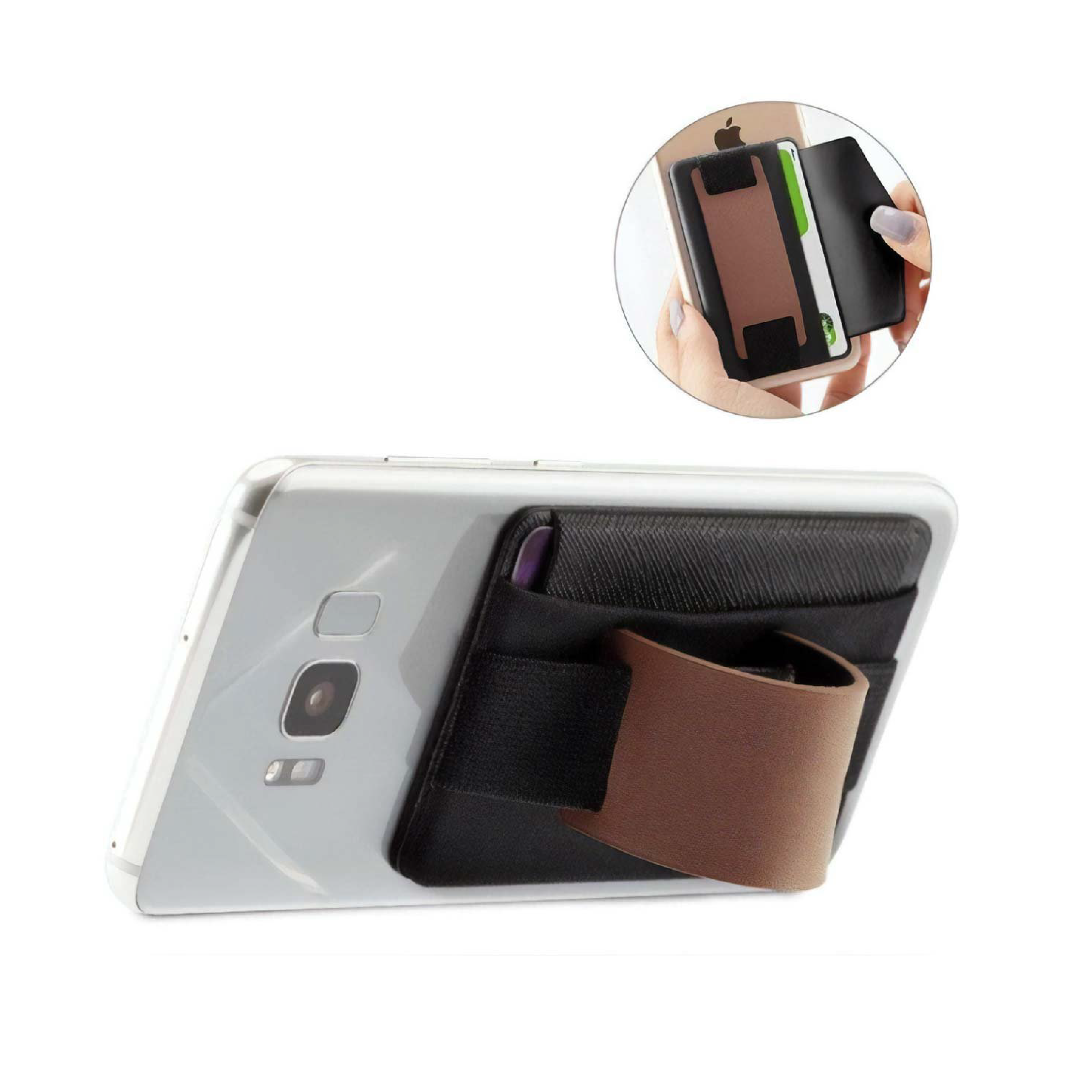 Wide Band Phone Wallet Grip and Stand
