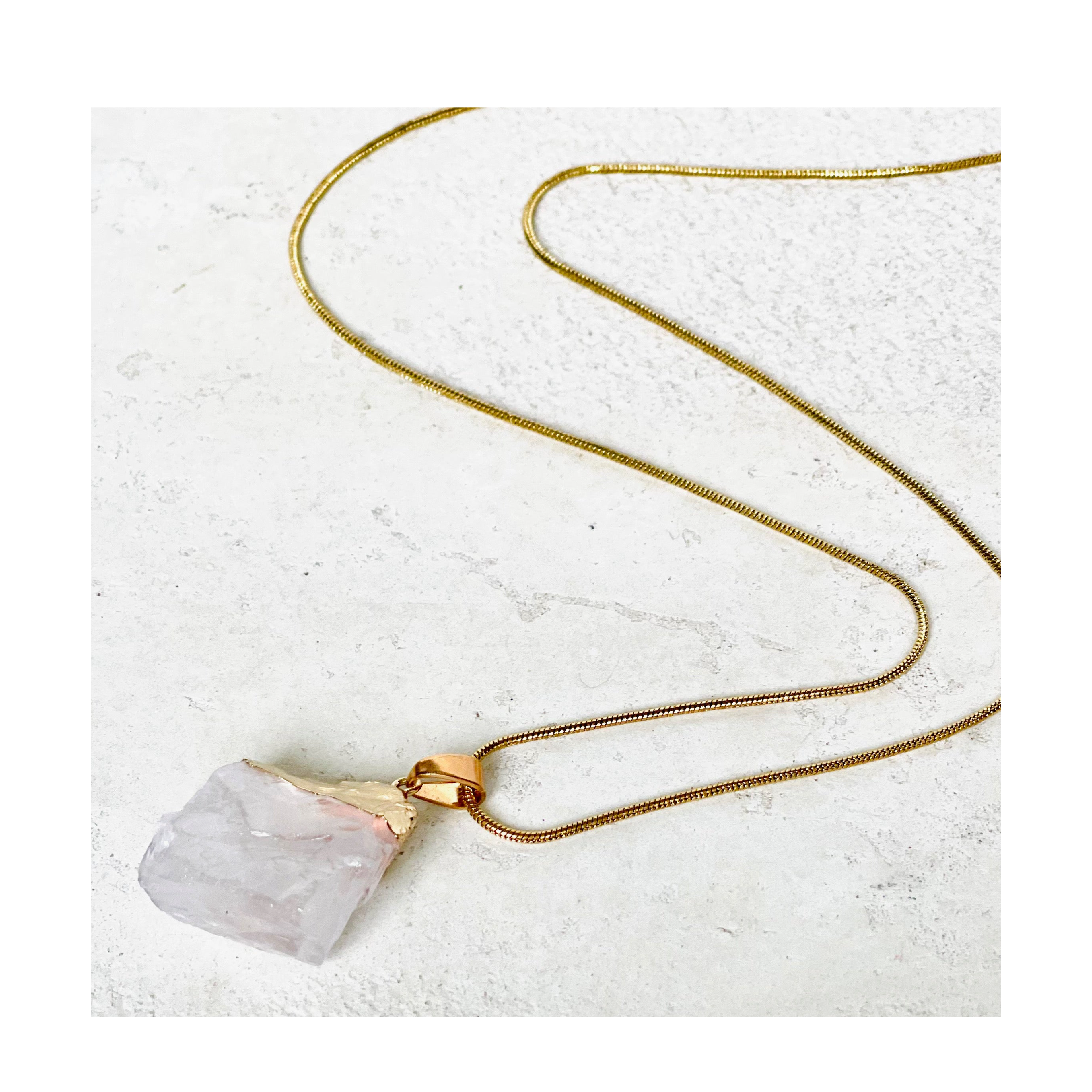 Quartz Crystal Nuggets Pendant Necklace