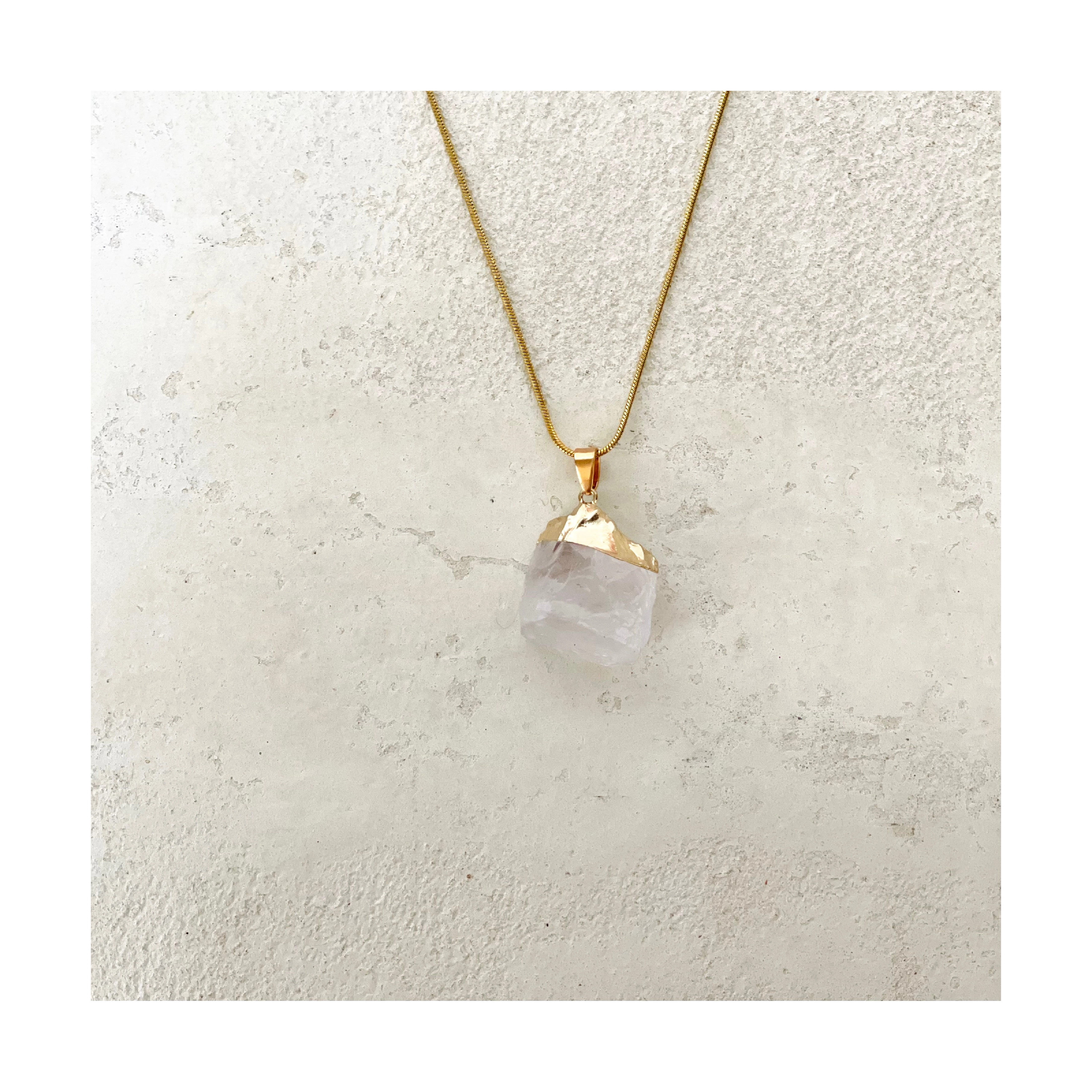 Quartz Crystal Nuggets Pendant Necklace