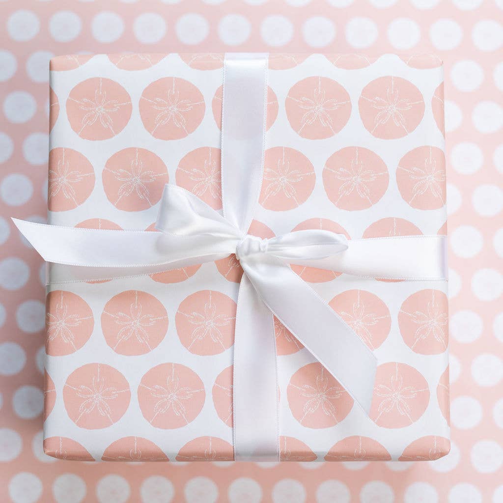 Sand Dollar Double-Sided Wrapping Paper - Pink: 3 Sheets (20x29 in. each)
